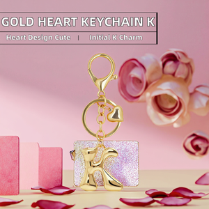 Llavero BydGxy con Letra Inicial y Corazó<span class=keywords><strong>n</strong></span> Dorado - Bonito Llavero de Aleació<span class=keywords><strong>n</strong></span> de Zinc para Mujer con Colgante de Corazó<span class=keywords><strong>n</strong></span> (<span class=keywords><strong>K</strong></span>) - Regalo - Product Image 2
