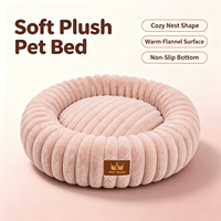 Coussin de couchage pour animaux de compagnie en peluche côtelée, forme carrée, doux, apaisant, chaud, antidérapant, moderne, pour chiens et chats de petite et moyenne taille, usage intérieur