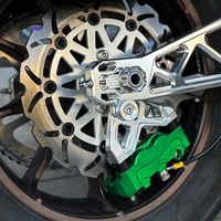 Black3 CNC Aluminium 11.5-14mm Dia Rotors de frein 108mm Supports d'étrier de frein radial avant arrière pour systèmes de carrosserie de motos 14-up