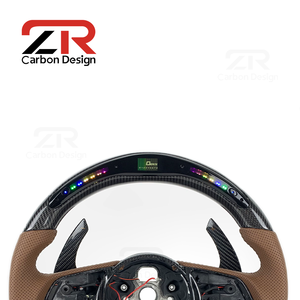 Volant en carbone avec affichage LED du régime moteur pour Audi B8 S3 S4 S5 RS3 RS4 RS5 B8.5 8P 8V B9 C7 A6 A7 RS6 <span class=keywords><strong>RS7</strong></span> A8 S6 S7 A3 A4 A5 - Product Image 2