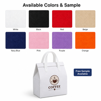 Sac de transport non tissé en forme de maison avec fermeture supérieure scellée, en PP 80 g/m², réutilisable, pour café, avec poignées en boucle