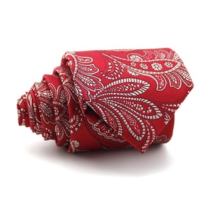 Bonne Qualité Chine En Gros À La Main De Mariage Personnalisé Cravate 100% Soie Jacquard Tissé Rouge Argent Cravates pour Hommes Paisley - Product Image 3