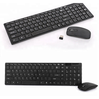 Siyah kablosuz klavye ve fare seti PC Tablet ve iPad ofis bilgisayar Combo için stok ürünleri ile