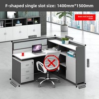 BGZ-217X Ensemble bureau et chaise de bureau moderne et minimaliste avec poste de travail quatre personnes en PVC anti-salissures et gestion des câbles