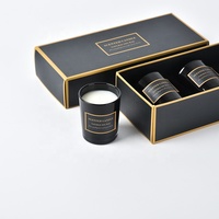 Vente en gros de bougies aromatiques de luxe en coffret cadeau de 3 pièces, boîtes d'emballage décoratives, logo personnalisé, bougie moderne en cire de soja