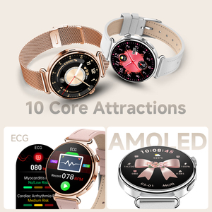 สมาร์ทวอทช์ ET493 สำหรับ<span class=keywords><strong>ผู้หญิง</strong></span> รุ่นปี 2026 หน้าจอ AMOLED รองรับการโทร วัดคลื่นไฟฟ้าหัวใจ (ECG) ตรวจวัดอัตราการเต้<span class=keywords><strong>น</strong></span>ของหัวใจ ตรวจสอบสุขภาพ โทรฉุกเฉิน SOS กั<span class=keywords><strong>น</strong></span><span class=keywords><strong>น</strong></span>้ำ - Product Image 2