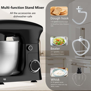 Robot culinaire électrique de cuisine domestique 5QT 300W, faible bruit, petit batteur à gâteau et à pâte - Product Image 4