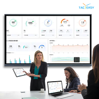 Tableau blanc interactif intelligent de 100 pouces pour réunions de bureau, avec fonction Zoom, écran partagé, Android 15 et suivi de caméra