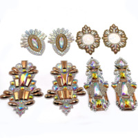 Patchs en résine thermocollants de créateur, strass, tissu pailleté, garnitures à perles pour accessoires vestimentaires, costumes de carnaval, chapeaux