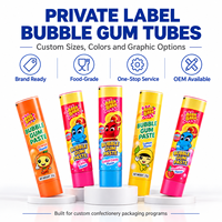 Tubes personnalisés imprimés haute barrière pour chewing-gum, en aluminium et plastique de qualité alimentaire avec bouchon à vis, pour emballage de bonbons