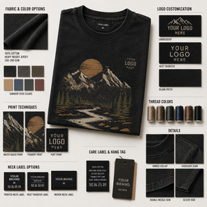 เสื้อยืดคอกลมลายกราฟิกวินเทจสำหรับผู้ชาย ผ้าหนาพิเศษ สั่งทำโลโก้ แบรนด์ส่วนตัว รับผลิตแบบ OEM ขายส่งจากโรงงาน - Product Image 3
