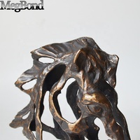 Figurine de tête de cheval en bronze Megbond en fonte, décoration de table abstraite en métal pour salon, technique de gravure, idéale pour les fêtes