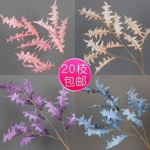 Feuilles artificielles dentelées, branche unique, fleurs en soie, haute simulation, décorations de mariage, arrangements floraux de plafond - Product Image 1