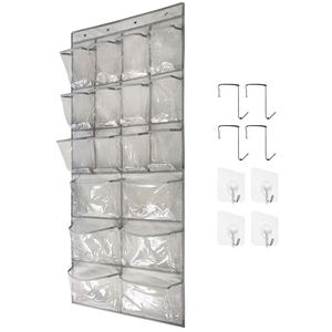 Custom 18 Grid Mesh/Non-Woven Fabric/PVC Door Hanging Storage Bag for Bathroom Kitchen Wardrobe Cabinet Items <b>Shoes</b> - Product Image 5