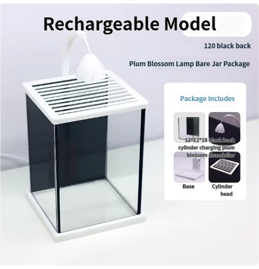 Pacchetto cilindro nudo con lampada prugna posteriore nera da 120 ricariche