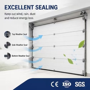 <span class=keywords><strong>Porte</strong></span> <span class=keywords><strong>de</strong></span> <span class=keywords><strong>garage</strong></span> <span class=keywords><strong>sectionnelle</strong></span> électrique automatique moderne en alliage d'aluminium étanche avec télécommande pour extérieur, sous-sol, villa, entrepôt - Product Image 4