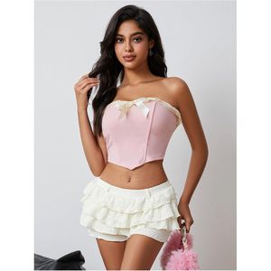 FOXA Short à volants pour femme, mini-short blanc en dentelle, respirant, taille basse, pour soirée et club - Product Image 6