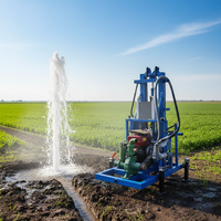 Foreuse hydraulique portable mini pour puits d'eau, 80 m de profondeur, 18 CV, alimentée au diesel/moteur, avec pompe