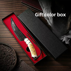 Coltello da taglio a forma di cervo con piuma di cervo coltello da frutta a manico affilato per carne campeggio casa coltello da cucina in acciaio inossidabile - Product Image 5