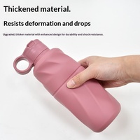 Bouteille d'eau sport en silicone grande capacité avec paille, anti-fuite, tasse de voyage portable pour la gym et le fitness