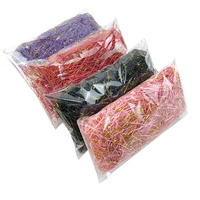 Papier raphia doré lumineux découpé en spirale, papier déchiqueté pour remplissage de boîtes cadeaux, décoration de centre de table pour mariage et fête