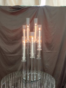10 cánh tay rõ ràng tinh thể nến rõ ràng Kính nến chủ sở hữu kính <span class=keywords><strong>centerpieces</strong></span> cho bàn đám cưới - Product Image 2