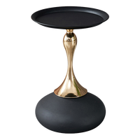 Table basse ronde de luxe Table d'appoint en acier inoxydable couleur or Table d'angle haut de gamme