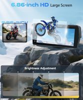 Écran CarPlay sans fil pour moto, écran tactile HD IPS de 6,86 pouces, étanche IP67, compatible avec Android Auto, universel