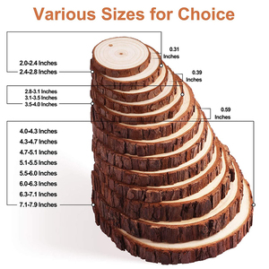 2-8 Inci Yang Belum Selesai Kayu Alami Kit Kosong Lingkaran Bulat Kayu Irisan untuk DIY Kerajinan Menggambar Tanda Natal Ornamen Dekorasi Rumah - Product Image 2
