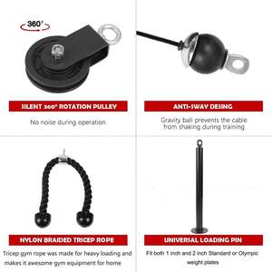 Venta caliente polea de levantamiento de pesas de acero ajustable EQUIPO DE Fitness para tríceps bíceps Ejercicio de <span class=keywords><strong>antebrazo</strong></span> - Product Image 5