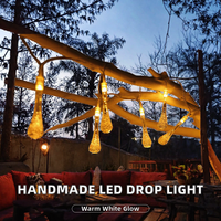 Lampu Hias Taman Luar Ruangan Tahan Air Bentuk Tetesan Air LED PVC Buatan Tangan Laris Manis Warna Putih Hangat