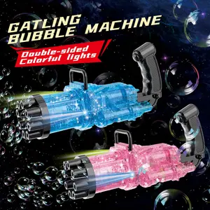 8 Gaten Automatische Mega Bubble Gatling Pistool 2024 Zomer Buiten Licht Blazen Bubble Machine Speelgoed Zeep Bazooka Bubble Pistool Voor Kinderen