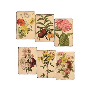 Plaque métallique Vintage à fleurs et de fruits, décoration intérieure, rétro, Shabby-Chic, faite en étain, pour cuisine, salon ou salle à manger - Product Image 1