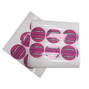 High quality glossy waterproof label Self adhesive clear VOID Anti- Counterfeiting sticker Custom round company label