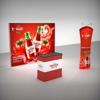 Stand d'exposition portable 10x10 pieds personnalisé avec impression, fond rétroéclairé et éclairage LED