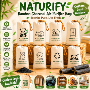 Sacchetto Purificatore d'Aria in Carbone di Bambù Naturale, Assorbitore di Umidità e Odori Riutilizzabile <span class=keywords><strong>per</strong></span> Armadio, Auto, <span class=keywords><strong>Bagno</strong></span>, Deumidificatore <span class=keywords><strong>per</strong></span> Animali Domestici, Eliminatore di Odori - Product Image 4