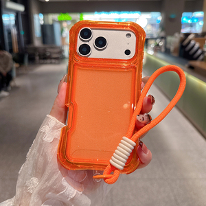 Funda de teléfono móvil 3 en 1 con cojín de aire Beautyline brillante para <span class=keywords><strong>iPhone</strong></span> 17 16 15 14 13 12 11 Pro Max, funda de parachoques con cordón para mujer 360 - Product Image 2