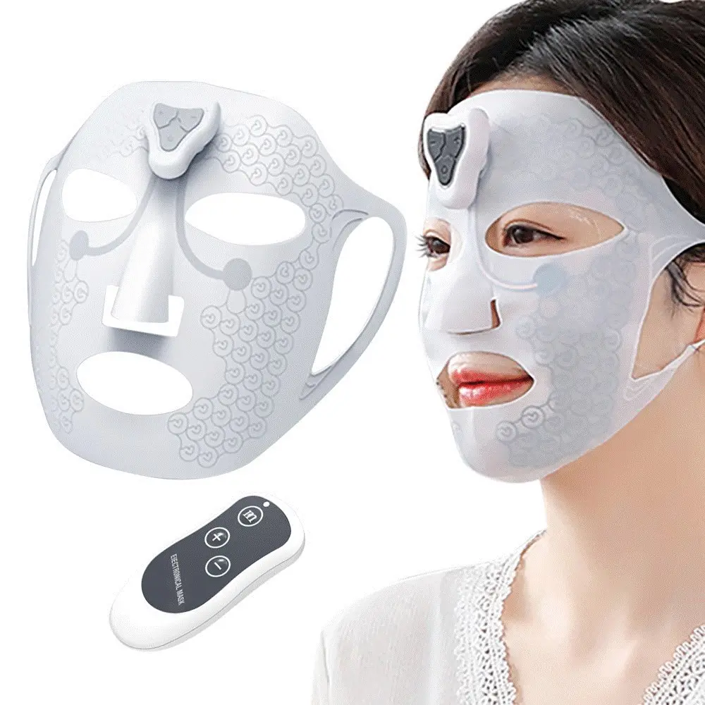 Skin Care SPA V Tightening Skin Firming Anti-wrinkle Facial Lift Silicon Electric Microcurrent EMS Face Mask