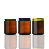 2024 Bestseller 4OZ 6OZ 12OZ Luxuriöse Klare Mattierte Bernsteinfarbene Runde Leere Glas-Kerzengläser mit Gold-, Silber- oder Weißem Deckel