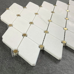 Newstar Gạch Mosaic đá cẩm thạch 30x30 rhomboid màu trắng tinh khiết giá rẻ Mable mosaics gạch nhà bếp khảm đá cẩm thạch - Product Image 5