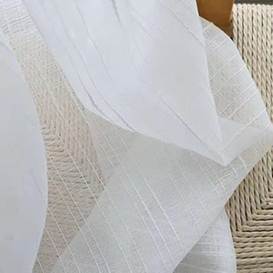 <strong>White</strong> Double <strong>Line</strong> Jacquard Window Sheer <strong>Curtain</strong> - Product Image 3