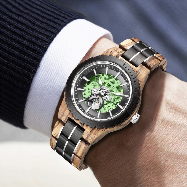 High End Automatic Walnut Wooden Watch for Men's Mechanical Watch for Women
