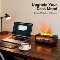 Diffuseur d'arômes ultrasonique avec design de flamme de cheminée, alimentation USB/électrique, grande capacité, fonction de minuterie pour une utilisation domestique en intérieur
