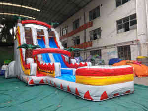 Fun <span class=keywords><strong>Obstacle</strong></span> Inflatables Waterslides Với Bể Bơi Khổng Lồ Trượt Nước Thương Mại - Product Image 2