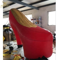 Chaussures à talons hauts gonflables géantes roses pour femmes, accessoire publicitaire pour centre commercial en plein air