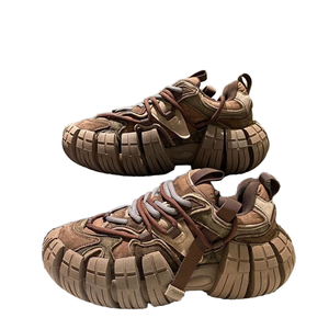 รองเท้าผ้าใบแฟชั่นสีดำ สไตล์วอล์คกิ้ง ทรง Chunky Sneaker  โลโก้สั่งทำได้  ลำลอง ทันสมัย ย้อนยุค เพิ่มความสูง รองเท้าทรง Dad Shoes สำหรับผู้ชาย ฤดูใบไม้ผลิ - Product Image 2