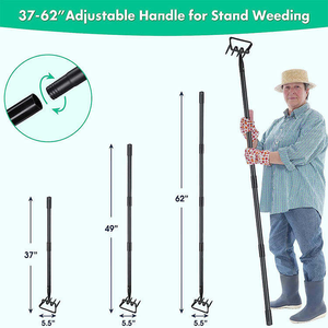 Heavy Duty Adjustable Garden Fork - <b>Lawn</b> <b>Aerator</b> Tiller Fork <b>for</b> Soil Loosening & Yard Maintenance, Durable Metal Gardening <b>Tool</b> - Product Image 4