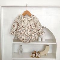 Pakaian Bayi Baru Lahir Musim Gugur RTS, Baju Bayi Perempuan Balita Lengan Panjang Motif Bunga, Romper Bayi