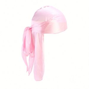 Custom Kids <b>Silky</b> <b>Durag</b> with Wave Caps Set Unisex Baby Durags Long Tail and Wide Strap Headwraps Turban Beanies Promotion Gift - Product Image 2