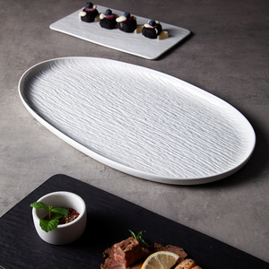 Horeca-vajilla de servicio de cating, bandeja de porcelana blanca mate, platos de servicio, platos de cerámica - Product Image 2